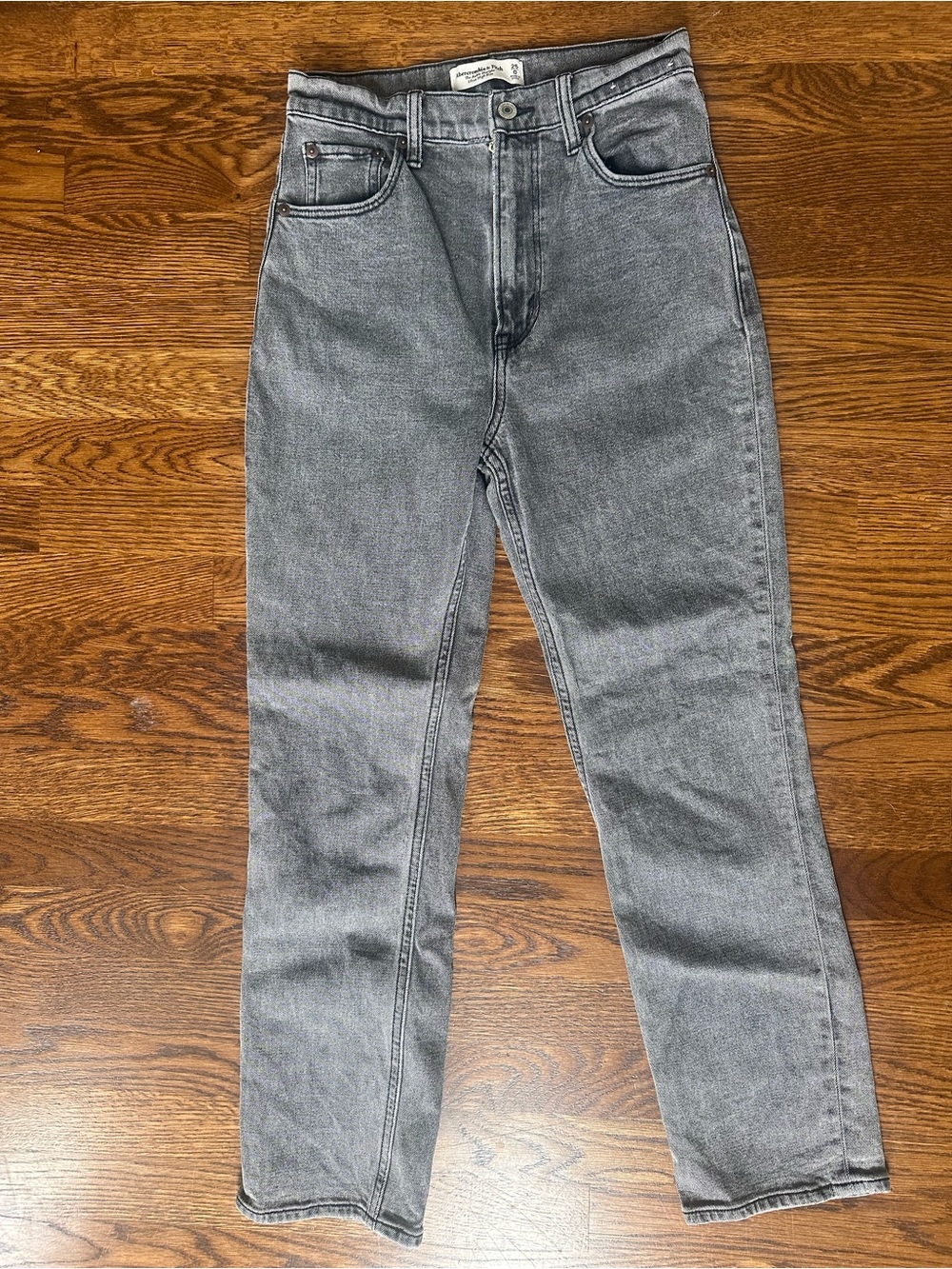 Abercrombie & Fitch High-Rise Gray Straight Jeans